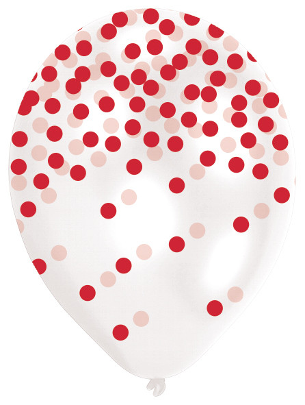 6 ballonnen kleurrijke confettishower 27,5 cm 6