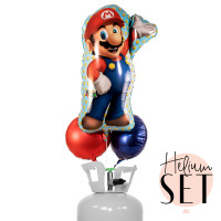 Vorschau: Super Mario Ballonbouquet-Set mit Heliumbehälter