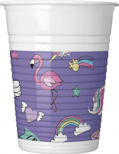 8 Minnie Mouse unicorn cups 200ml