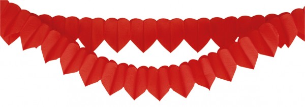 2 red Valentine's Day heart garlands 2m