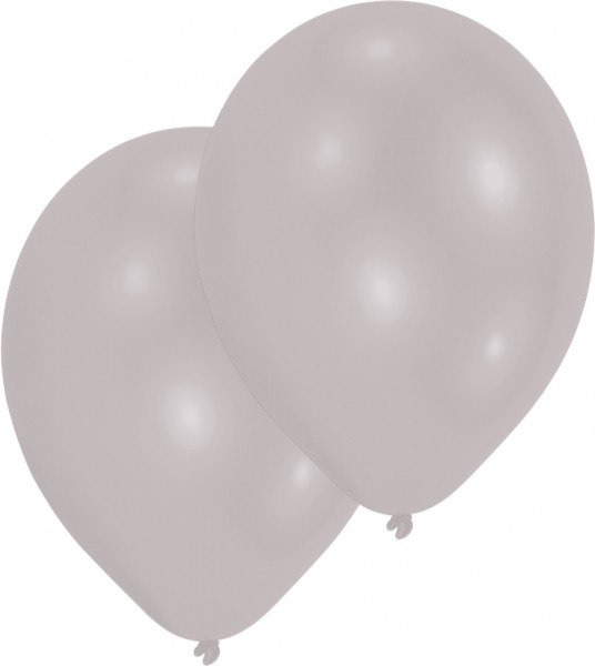 Zestaw 10 balonów srebrno-metalicznych 27,5 cm