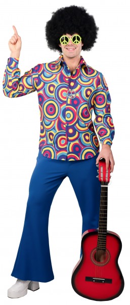 Męskie spodnie dzwony Groovy 70s w kolorze niebieskim