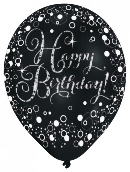 6 funkelnde Luftballons Happy Birthday 4