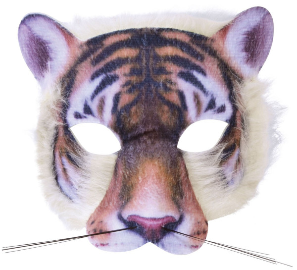 Tiger mask with fur for adults