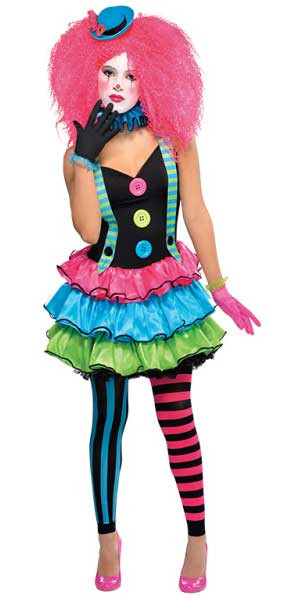 Costume da pagliaccio colorato per bambina