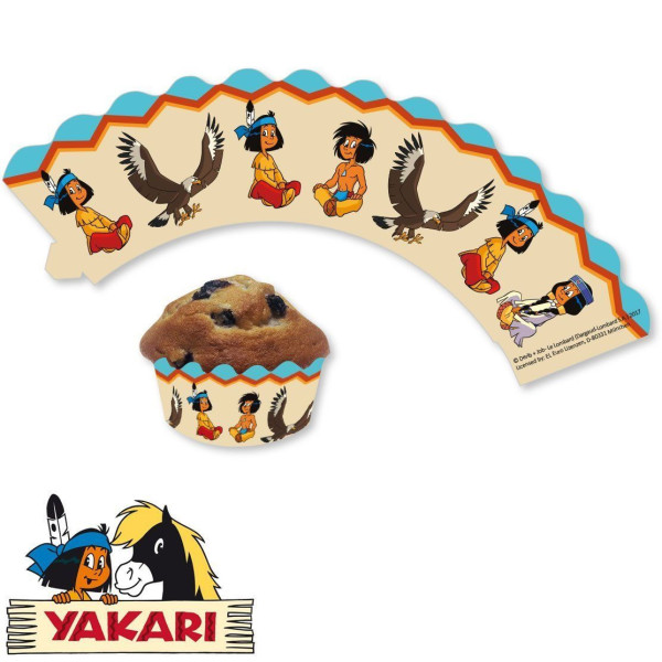 12 Yakari Party Muffin Banderolen
