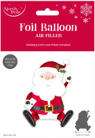 Voorvertoning: Zittende kerstman folieballon 48cm