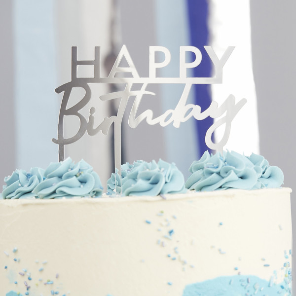 Topper de gâteau acrylique joyeux anniversaire