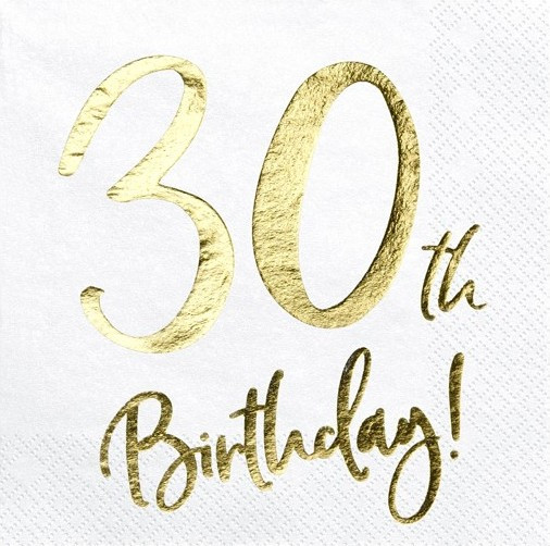 20 servilletas Glossy 30th Birthday