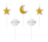 5 cake candles small star