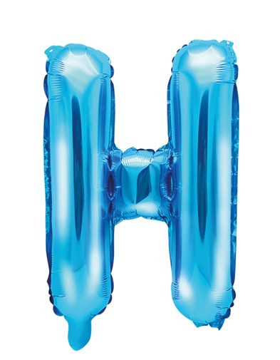 Ballon aluminium H bleu azur 35cm