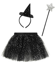 Preview: Sparkling witch costume set for girls