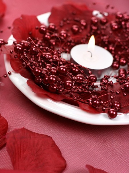 Collane di perle decorative in rosso bordeaux 1,3m