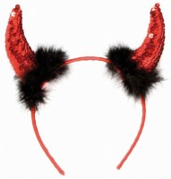 Voorvertoning: Duivel hoorns hoofdband met pailletten