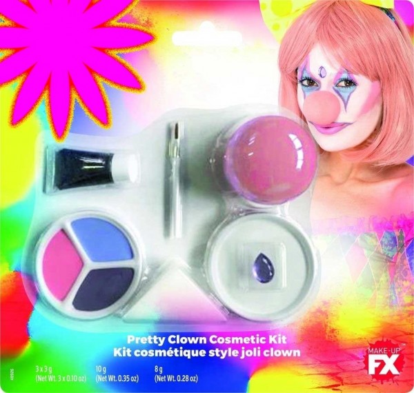 Clown pastel make-up set, 8 stuks 7