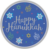 18 Happy Hanukkah Pappteller 18cm