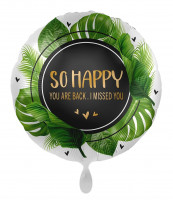 So happy you are back Ballon feuille de palmier 45cm