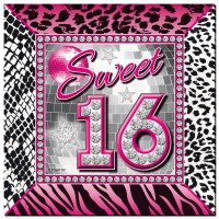 20 serviettes Blingbling Sweet 16 25cm