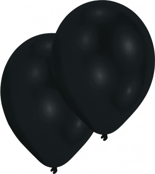 Sæt med 50 balloner sort perlemor 27,5 cm