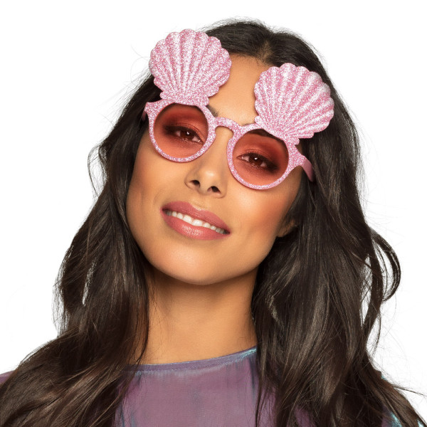 Gafas de concha rosa brillo