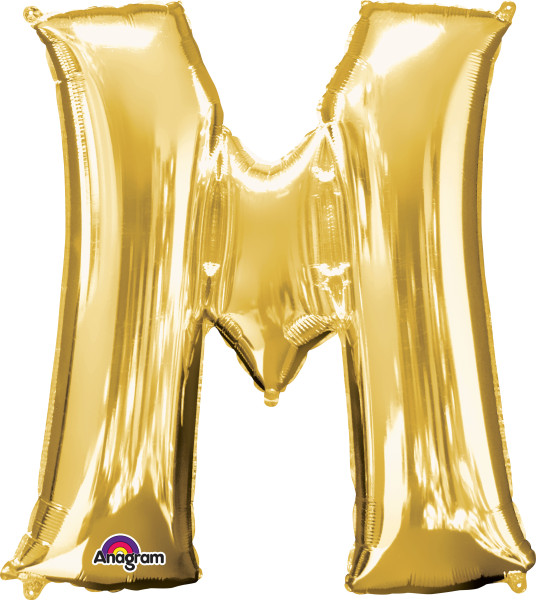 Folie ballon brief M goud 83cm