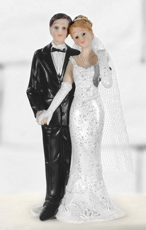 Figurine de gâteau mariée et le marié Romance 11cm