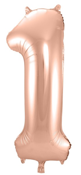 Palloncino foil numero 1 oro rosa 86 cm
