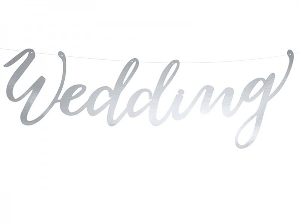 Wedding banner in silver 17x45cm