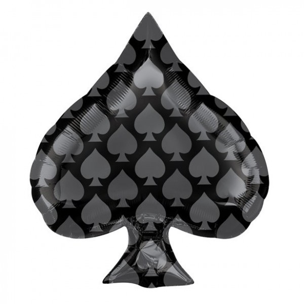 Foil balloon black spades 46cm