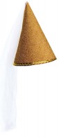 Gold sparkling castle rot in pointed hat