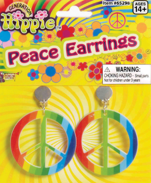 Tęczowe kolczyki Peace Hippie