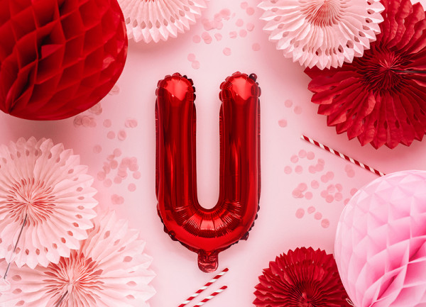 Czerwony balon z literą U 35 cm