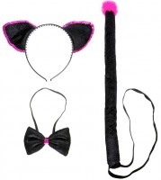 Preview: Cat costume accessory set 3 pieces