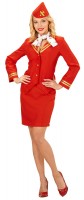Rotes Stewardess Damenkostüm