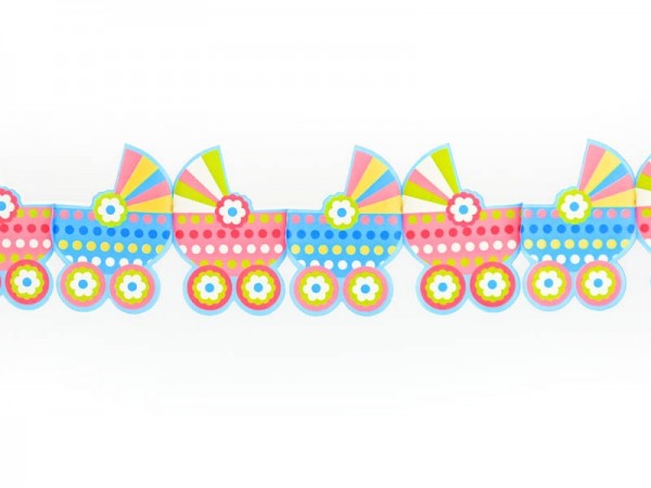 Kleurrijke kinderwagen slinger 3m