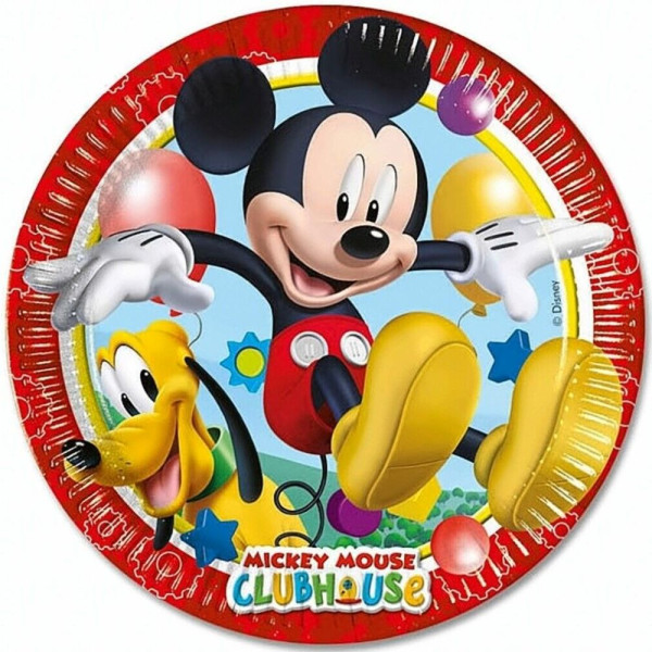 8 Mickey's Clubhouse Papierowy talerz 23 cm