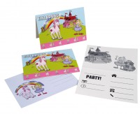 Vista previa: 8 tarjetas de invitación princesa de ensueño de cuento de hadas con sobres