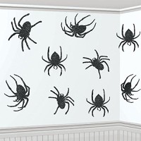 Oversigt: 9 Halloween glitter edderkopper