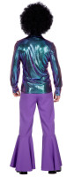 Oversigt: 70'er disco skjorte til mænd blå-violet