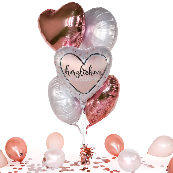 Heliumballon in der Box Glossy Heart Glückwunsch