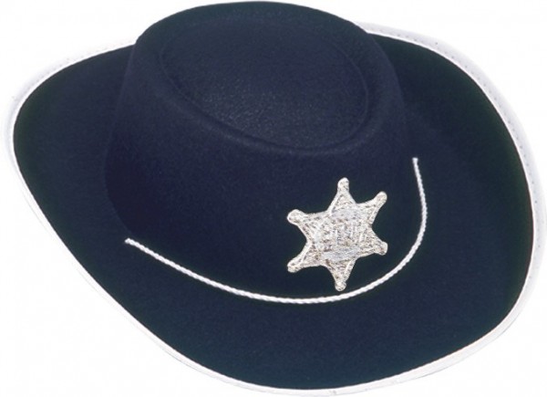 Sombrero western de sheriff negro para niño