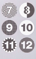24 Adventskalender Zahlen Sticker schwarz-weiß
