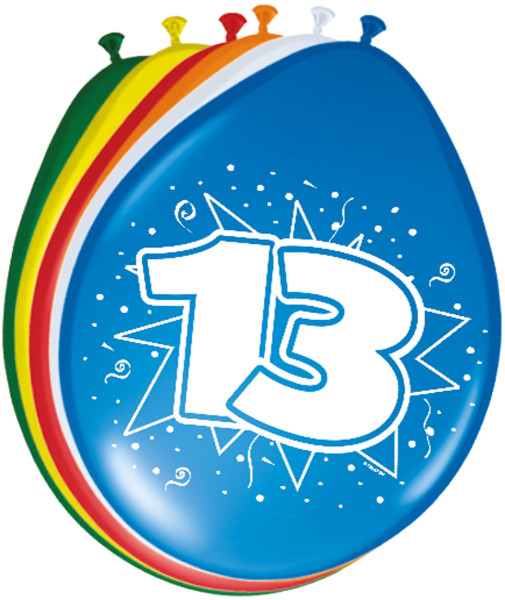 8 latexballonger för 13-årsdagen