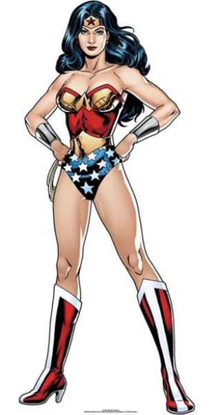 Wonder Woman kartonnen uitsparing 92cm