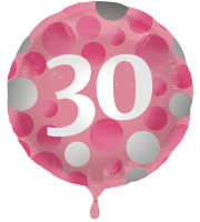 30. Geburtstag Glossy Pink Folienballon 45cm