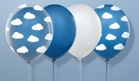 6 Little Plane Luftballons transparent 30cm