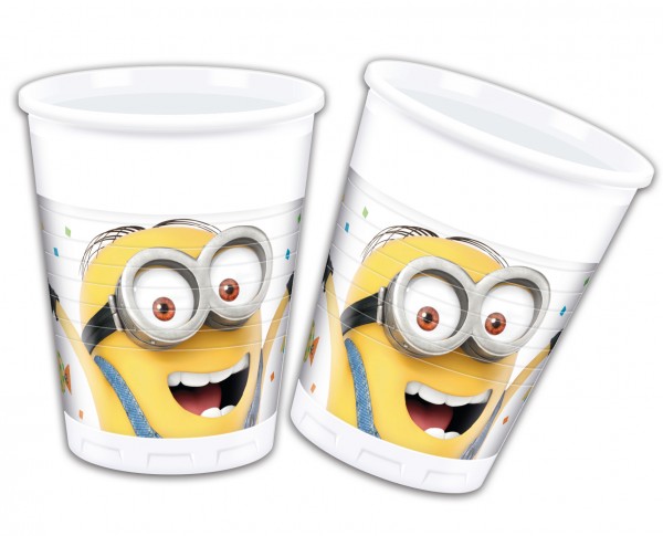 8 Minions balloon party plastic cups 200ml