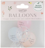 Oversigt: 5 glade mors dag øko latex balloner