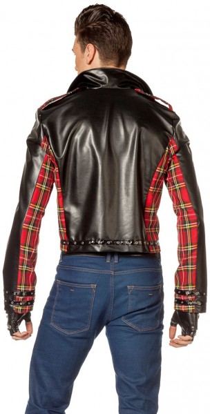 Punk leather jacket black 2