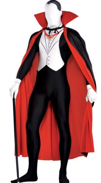 Vampire morphsuit with cape for men